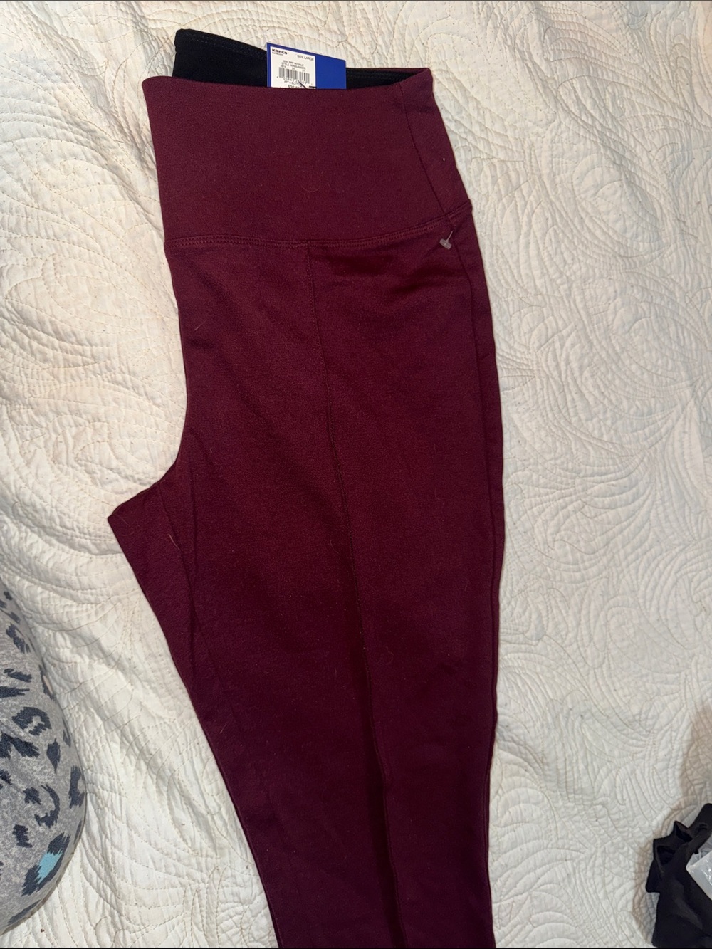 Apt. 9 High-Waist Leggings in Burgundy and Black
